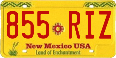 NM license plate 855RIZ