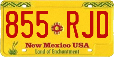 NM license plate 855RJD