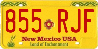 NM license plate 855RJF