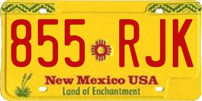 NM license plate 855RJK