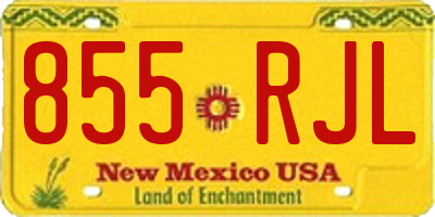 NM license plate 855RJL