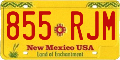 NM license plate 855RJM