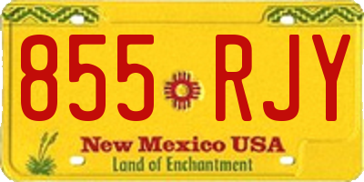 NM license plate 855RJY