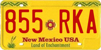 NM license plate 855RKA