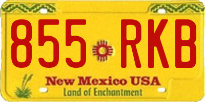 NM license plate 855RKB