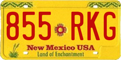 NM license plate 855RKG