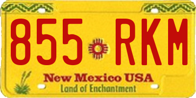 NM license plate 855RKM
