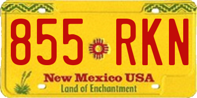 NM license plate 855RKN