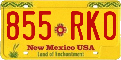 NM license plate 855RKO