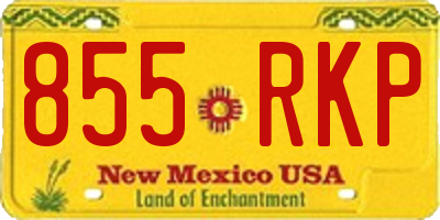 NM license plate 855RKP