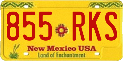 NM license plate 855RKS