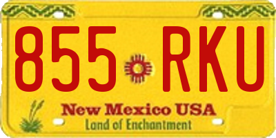 NM license plate 855RKU