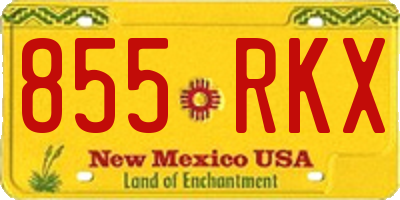 NM license plate 855RKX