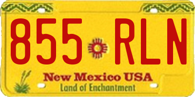NM license plate 855RLN