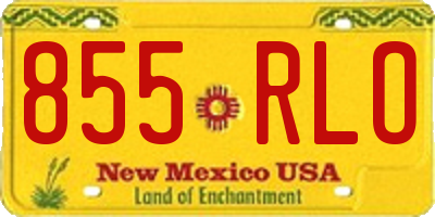 NM license plate 855RLO