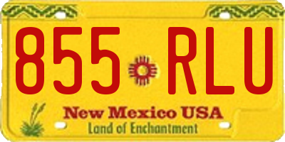NM license plate 855RLU