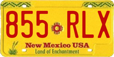 NM license plate 855RLX