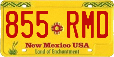 NM license plate 855RMD