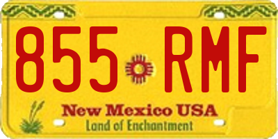 NM license plate 855RMF