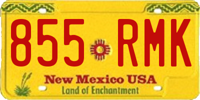 NM license plate 855RMK