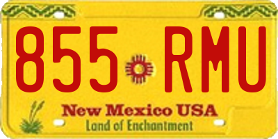 NM license plate 855RMU