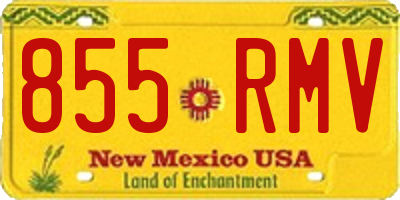 NM license plate 855RMV