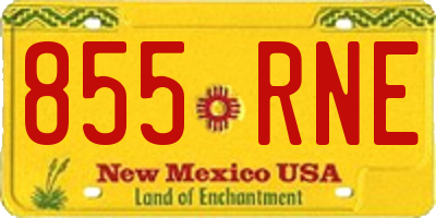 NM license plate 855RNE