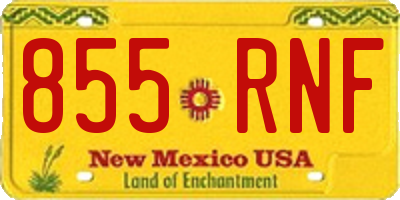 NM license plate 855RNF