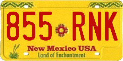 NM license plate 855RNK