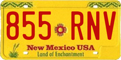 NM license plate 855RNV