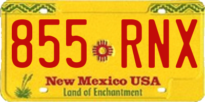NM license plate 855RNX