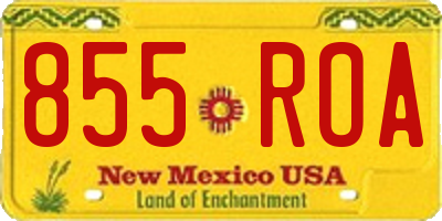 NM license plate 855ROA