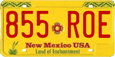 NM license plate 855ROE