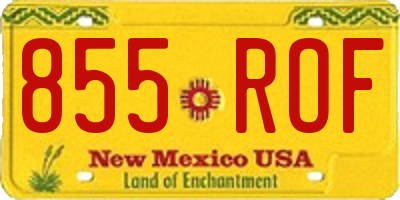 NM license plate 855ROF