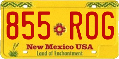 NM license plate 855ROG