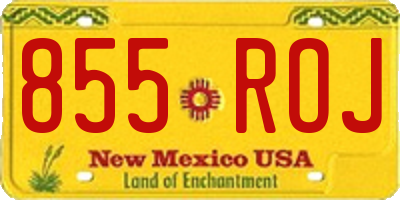 NM license plate 855ROJ