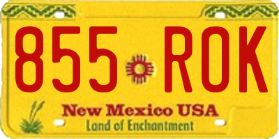 NM license plate 855ROK