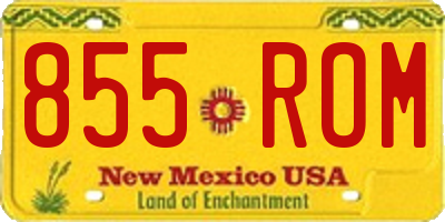 NM license plate 855ROM