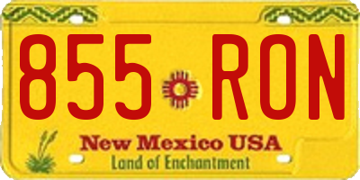 NM license plate 855RON