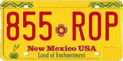 NM license plate 855ROP