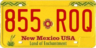 NM license plate 855ROQ