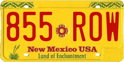 NM license plate 855ROW