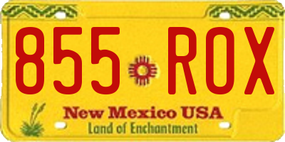 NM license plate 855ROX