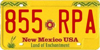 NM license plate 855RPA