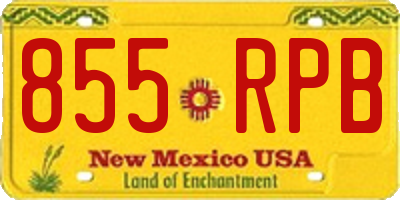 NM license plate 855RPB
