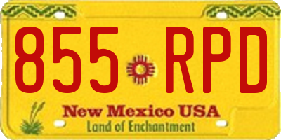 NM license plate 855RPD