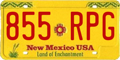 NM license plate 855RPG