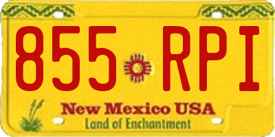 NM license plate 855RPI