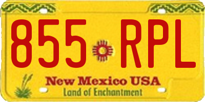NM license plate 855RPL
