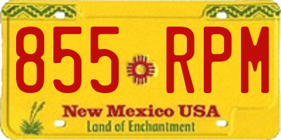 NM license plate 855RPM